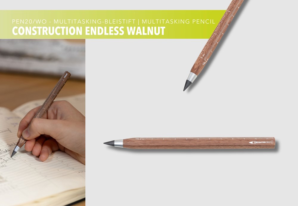 TROIKA Multitasking potlood CONSTRUCTION ENDLESS WALNUT
