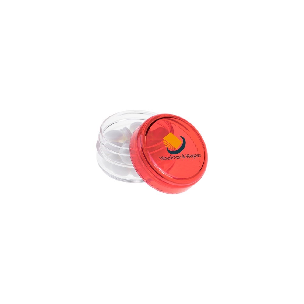 Transparant mini potje met pepermunt - rood