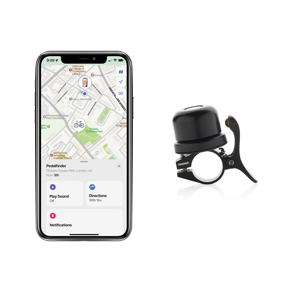 Pedalfinder fietsbel met wereldwijd lokaliseren Pedalfinder fietsbel met wereldwijd lokaliseren