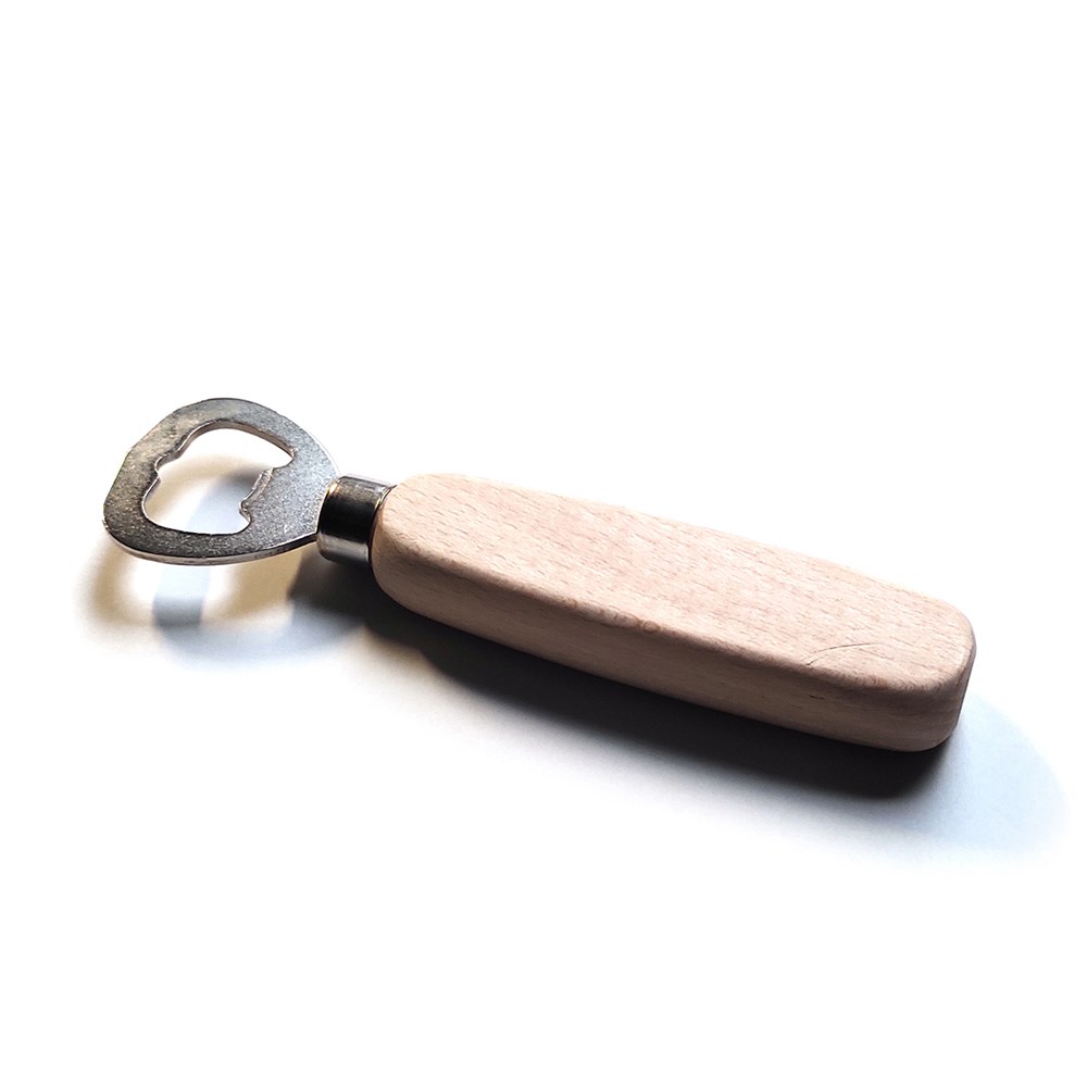 Houten opener met kleine greep voor een goede grip!