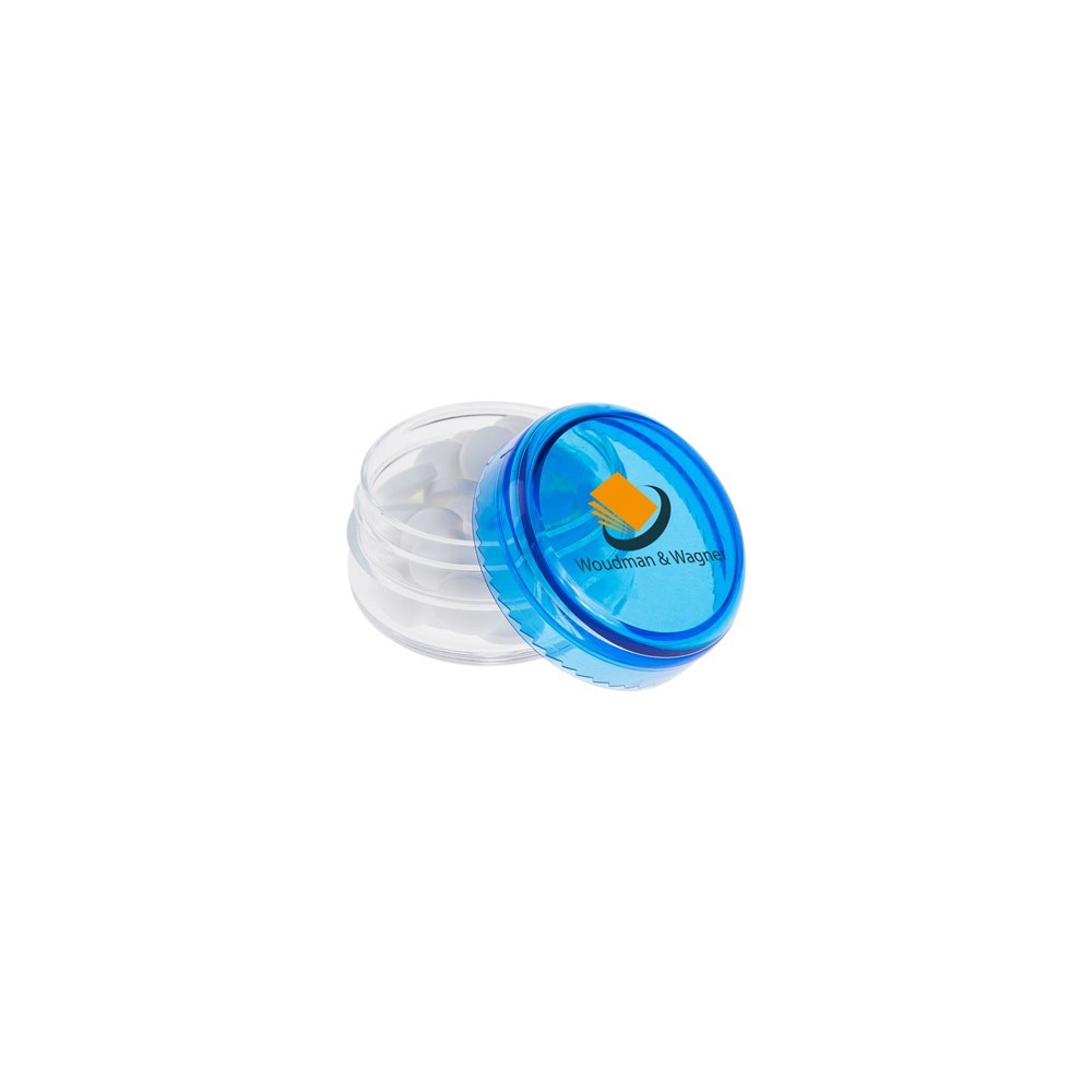 Transparant mini potje met pepermunt - blauw